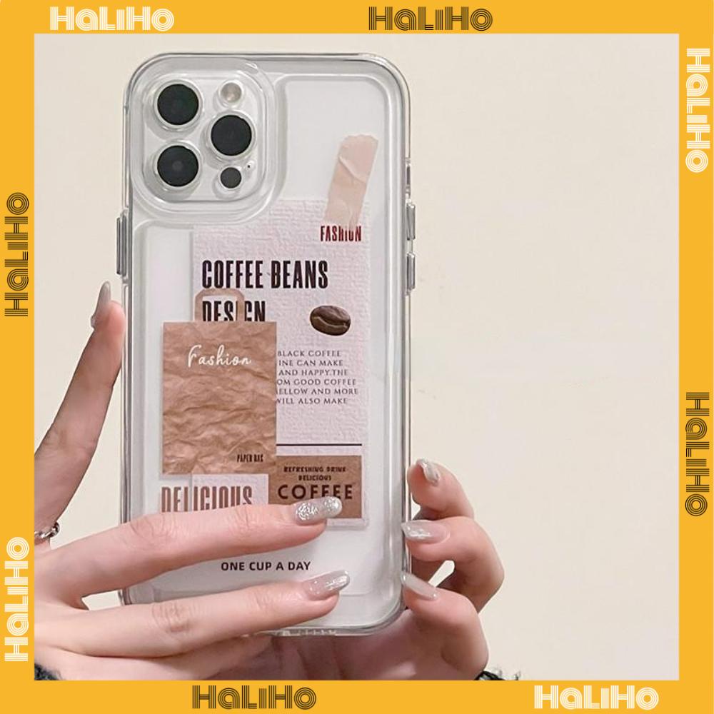 iPhone Case Clear Case Soft Thick TPU Shockproof Super Transparent Protection Camera Plating Button Brown Coffee For iPhone 13 Pro Max iPhone 12 Pro Max iPhone 11 iPhone 7Plus