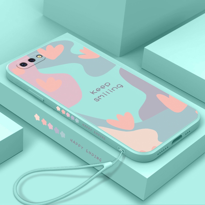 Ốp Điện Thoại Silicon Cạnh Thẳng Có Dây Đeo Cho realme c25 c12 c25s c15 c11 c21y c11 2021 c2