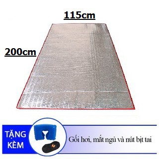 Chiếu ngủ LOẠI LỚN dày 3mm cho 2 người + tặng kèm 2 bộ gối hơi - 2 bịt tai - 2 che mắt khi ngủ văn phòng