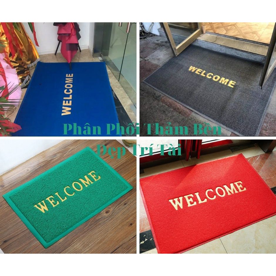 Thảm Nhựa Chùi Chân  WELCOME Chống Trơn, Trượt Cao Cấp, Cỡ Đại  80*120cm để sảnh, để phòng khác, để sảnh  sang trọng