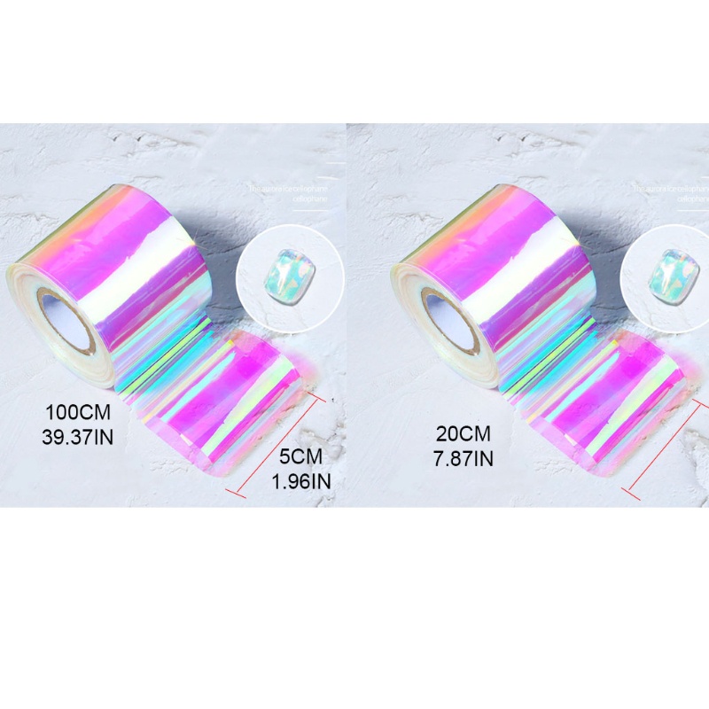 Nhãn Dán Trang Trí Móng Nghệ Thuật Mặt Kính Màu Gradient Lấp Lánh 10 Màu Sắc YOUYO