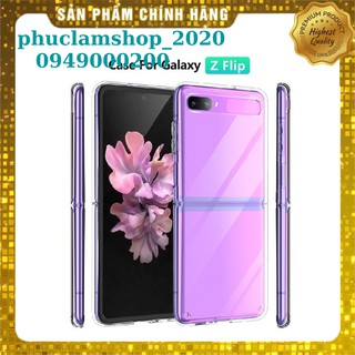 Ốp lưng trong suốt cho Samsung Galaxy Z Flip / Z Flip 3 viền silicone dẻo mặt lưng cứng / Chống sốc - Hàng cao cấp