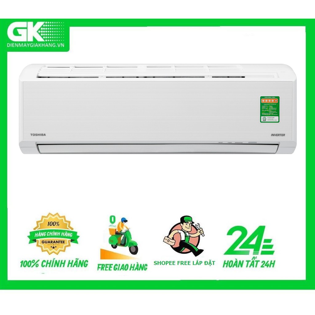 [Mã ELMS5TR giảm 5% đơn 5TR] H10D2KCVG - MIỄN PHÍ CÔNG LẮP ĐẶT - Máy lạnh Toshiba Inverter 1 HP RAS-H10D2KCVG-V Mẫu 2020