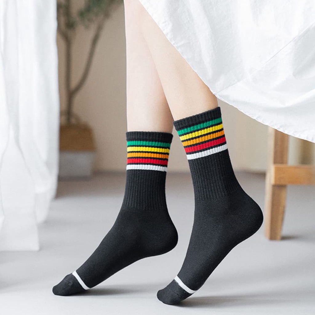 Vớ Nữ Thoáng Khí Họa Tiết Sọc Ngang Thời Trang Cao Cấp