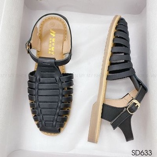 SD633 Sandal bệt da lì đan rọ