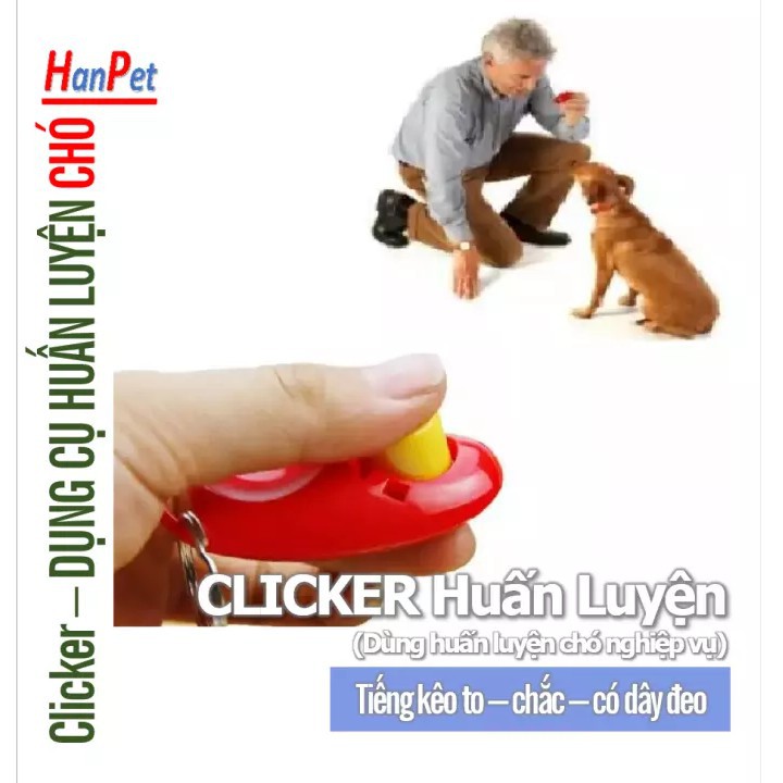 Hanpet.GV- Clicker còi nhựa nút bấm huấn luyện chó nghiệp vụ chó cảnh sát (Loại tốt) dạy chó phản xạ