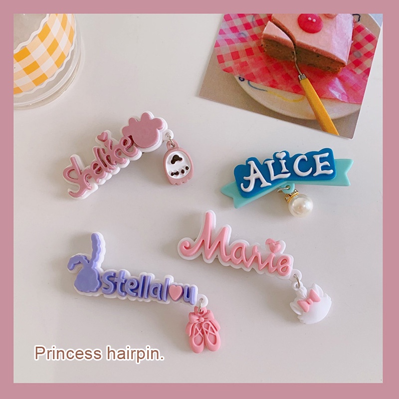 Kẹp tóc hình chữ nhiều màu sắc dễ thương cho nữ