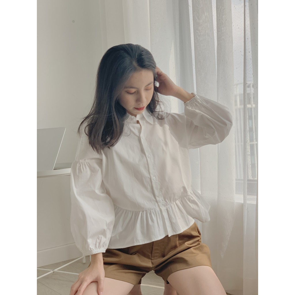 [Mã WASKT304 giảm 15% tối đa 30K đơn 99K] áo sơ mi cổ sen TKA252 1994closet | BigBuy360 - bigbuy360.vn