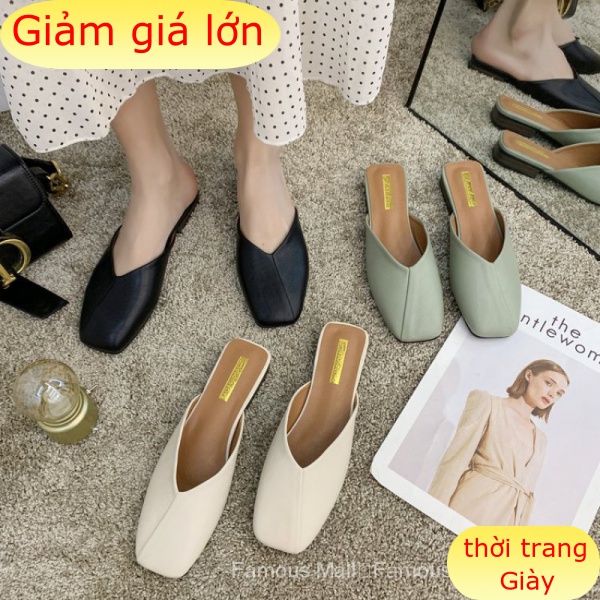 Giày Xăng Đan Gót Thấp 4cm Mũi Vuông Kiểu Hàn Quốc Xinh Xắn Cho Nữ