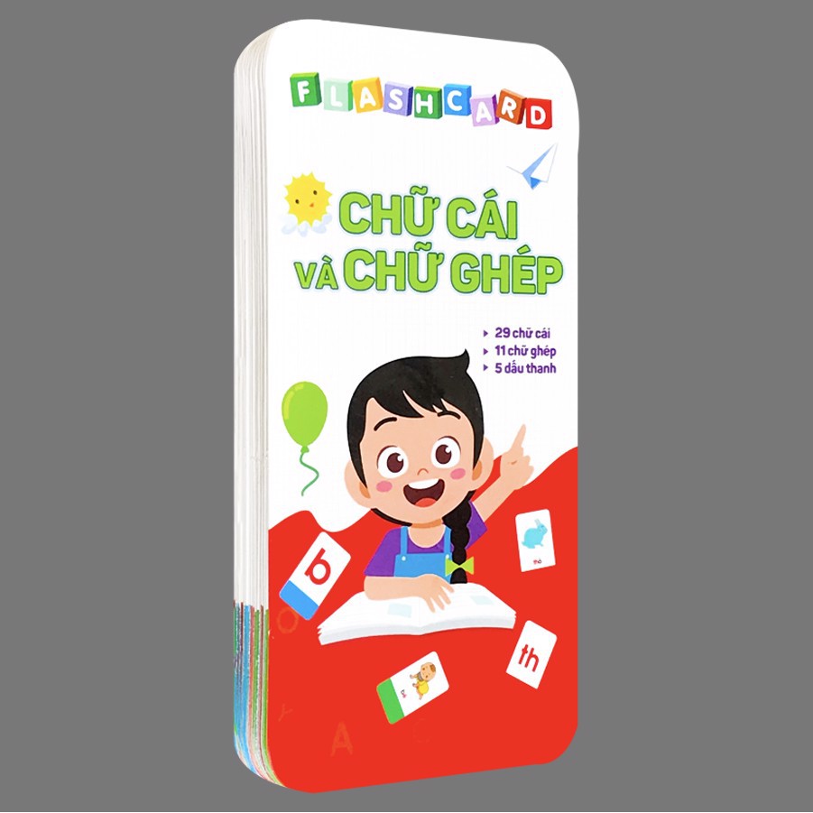 Bộ 42 Thẻ Học Flash Card Chữ Cái Và Chữ Ghép Cho Bé
