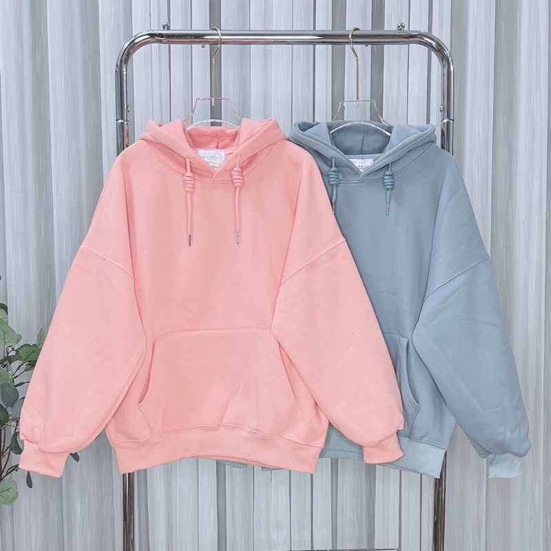 Áo hoodie nỉ bông QC trơn 7 màu
