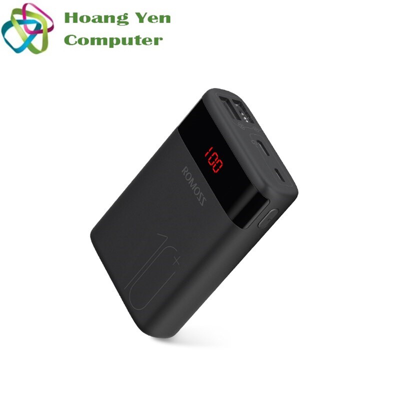 Sạc Dự Phòng Mini Romoss Ares 10 10000Mah 2 Cổng Sạc Vào, 2 Cổng Sạc Ra, Màn Hình Led - Hoàng Yến Computer