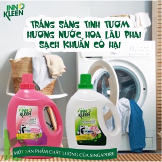 Nước giặt, nước xả, giặt xả 2 trong 1 trắng sáng, giữ bền mầu và sạch khuẩn INNO KLEEN (3L)