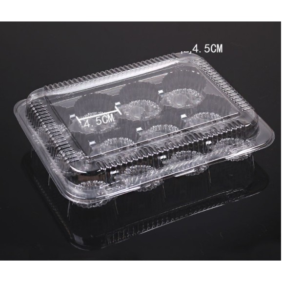 (50 cái) Hộp Nhựa Đựng Bánh Tart Trứng, Bánh Bao, Hộp Nhựa 2 ô và 4 ô
