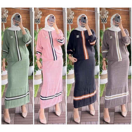 Set Áo Cánh Dơi Và Chân Váy Trơn Thời Trang Công Sở Size XXL LD 110