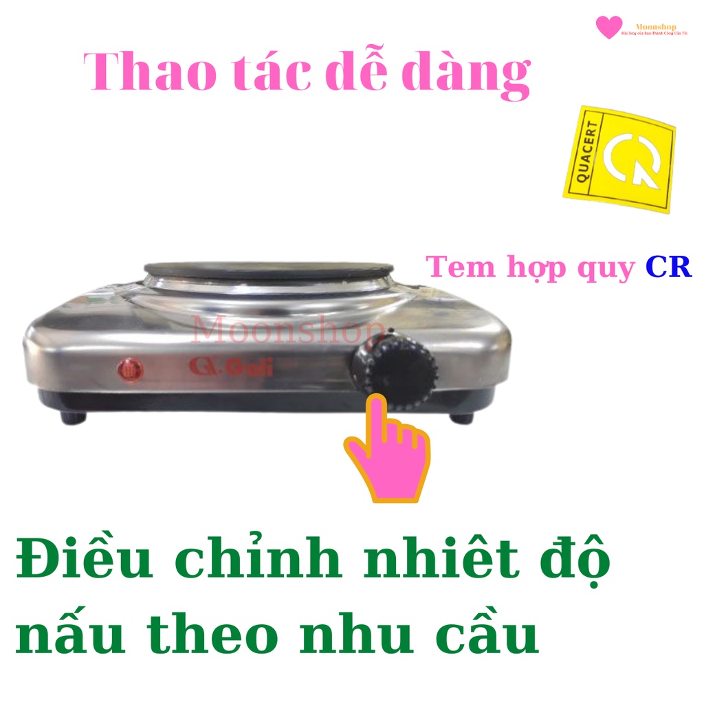 Bếp Điện, Bếp Không Kén Nồi, Hàng Chất Lượng, Nhập Khẩu Chính Hãng Gali, Thân Inox, 1450w