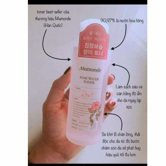toner mamonde rose 500ml (trả order săn sale)