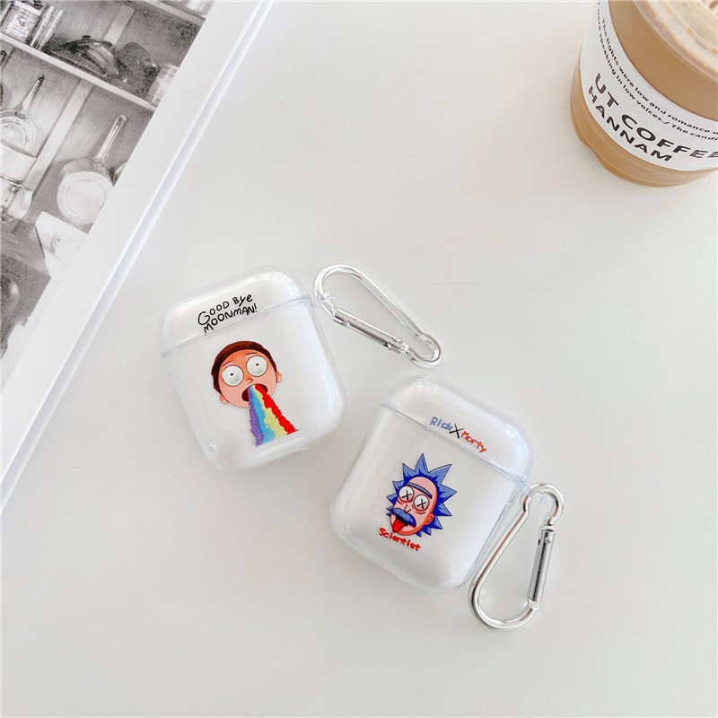 AirPods Pro AirPods 1/2 airPods Case Rick and Morty PC Earphone Case Vỏ tai nghe Bluetooth