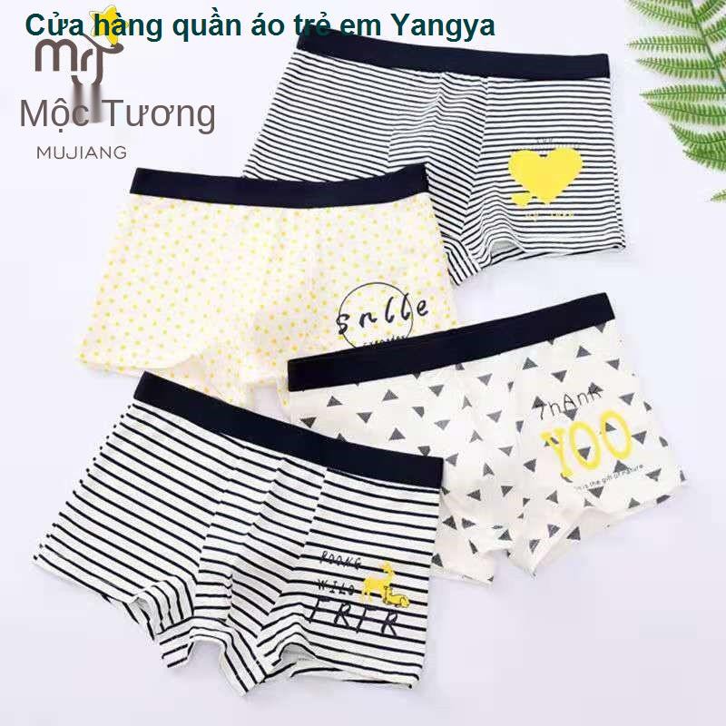 Đồ lót trẻ em, cotton nam, bé trai vừa, nhỏ và lớn, trẻ em học sinh, quần đùi boxer trẻ em, phim hoạt hình anime thoáng