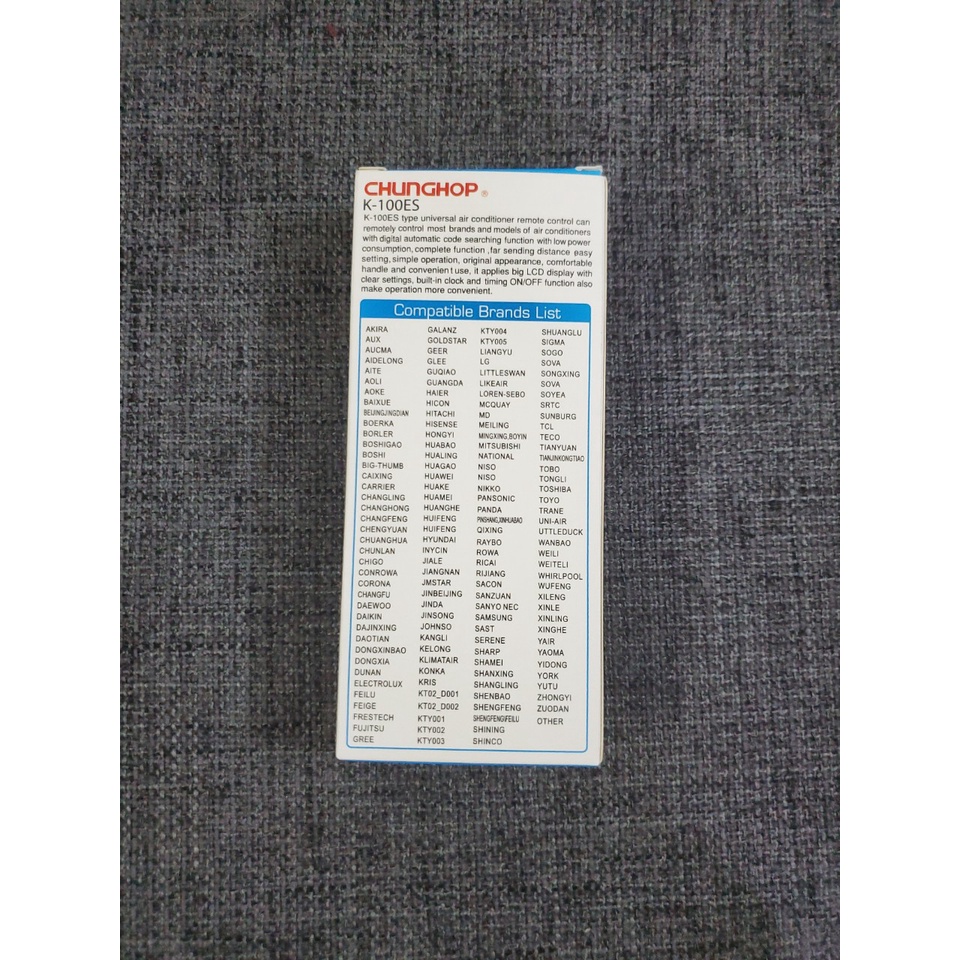 Điều khiển điều hòa đa năng K100ES CHUNGHOP- Bảo Hành Đổi Mới 1 Tháng - Tặng kèm Pin