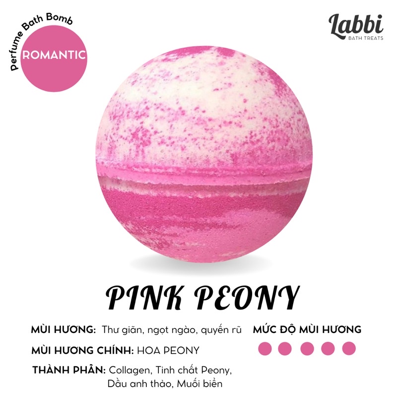 PEONY [Labbi] Bath bomb / Viên sủi bồn tắm / Bom tắm