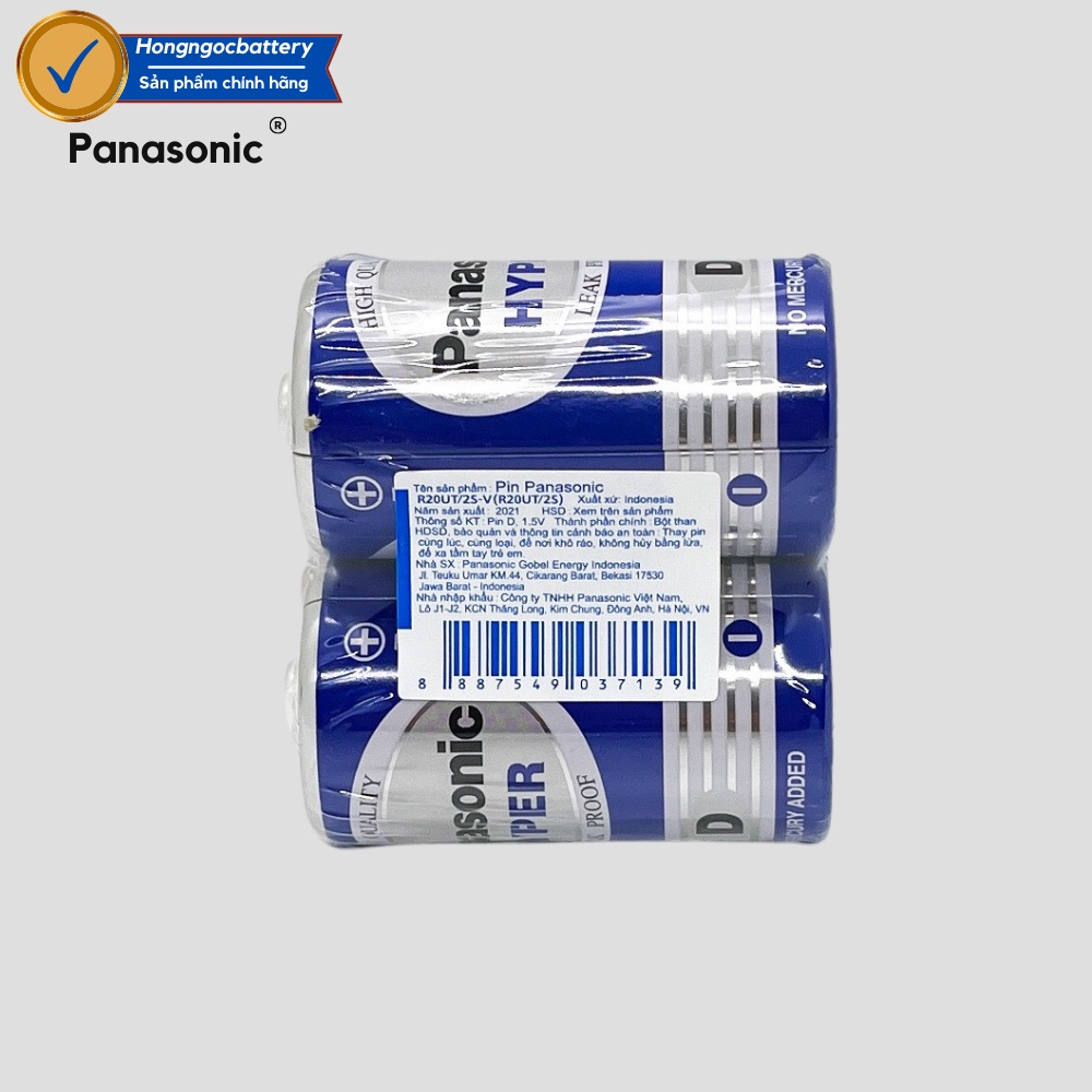 Vỉ 2 Viên Pin Đại ( R20 , LR20 ) Panasonic 1,5V - Hàng chính hãng