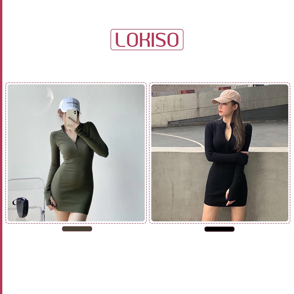 Đầm nữ ôm body sexy tay dài LOKISO VD08 | BigBuy360 - bigbuy360.vn