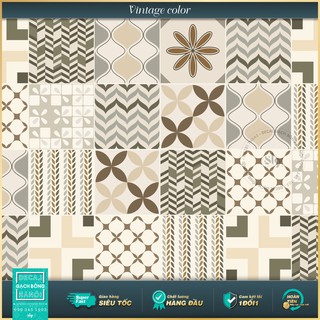 Decal gạch bông phong cách #𝐕𝐢𝐧𝐭𝐚𝐠𝐞 𝐜𝐨𝐥𝐨𝐫 tấm 60x165cm (44 ô gạch 15x15cm)
