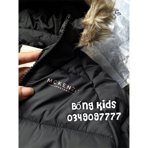Áo Phao Bé Gái Túi Nắp Đen McKenzie
