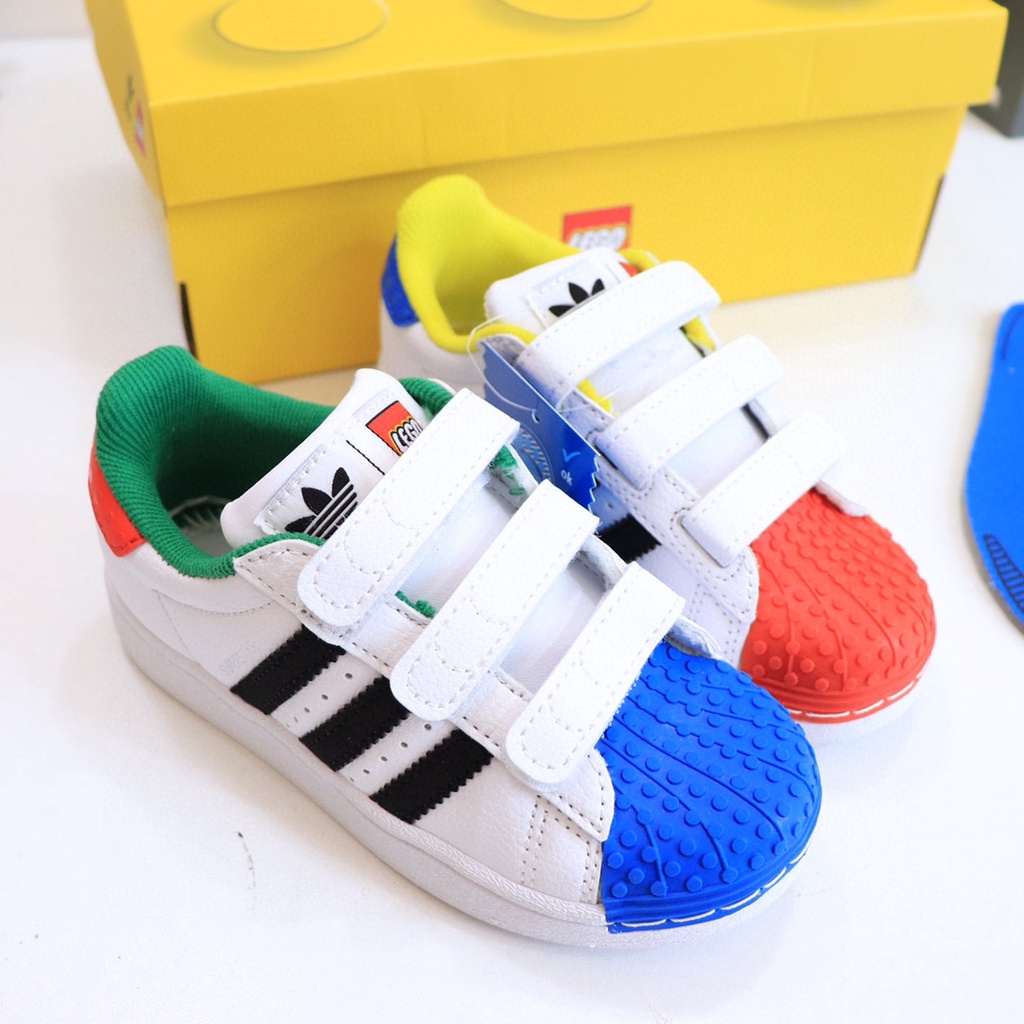 ADIDAS 70*hàng Có Sẵn*Giày Thể Thao Đầu Vỏ Sò Lego Hợp Xu Hướng Thời Trang Giản Dị Cho Trẻ Em Bé Trai Bé Gái