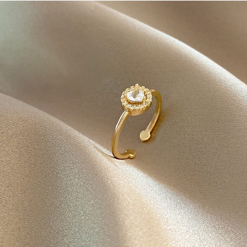 Nhẫn nữ mạ vàng 18k mặt trái tim xinh xắn trẻ trung thiết kế dạng hở có thể điều chỉnh kích cỡ mẫu mới 2023
