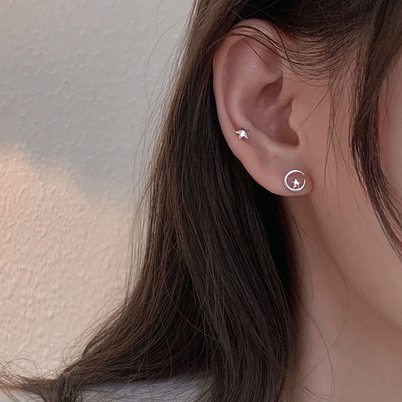 Bông tai nút nhỏ nhiều kiểu dáng tuỳ chọn bằng bạc S925