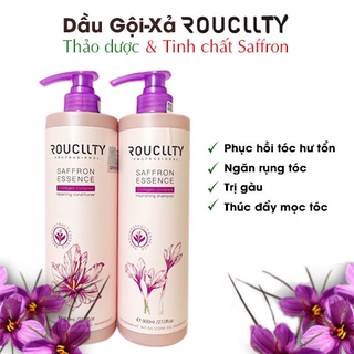 Dầu gội xả Roucllty phục hồi tóc hư tổn kích thích mọc tóc chai 800ml*2