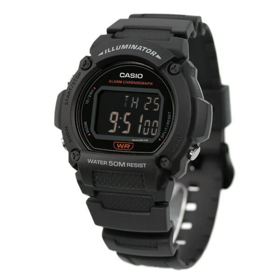 Đồng Hồ Casio Nam W-219H-8BVDF | Dây Nhựa | Pin 7 Năm | Chống Nước WR50M