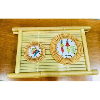 Mây tre- Khay tre khay trúc bưng bê -Tre HN