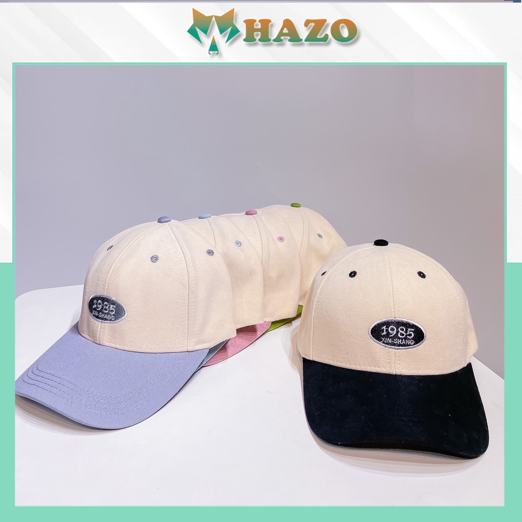 Mũ Lưỡi Trai Nón Kết Nhung Cao Cấp Thêu Chữ 1985 438 Phong Cách Ulzzang Form Unisex Nam Nữ - Hazo