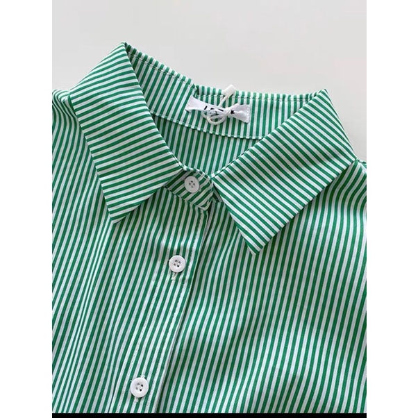 Áo sơmi kẻ sọc túi ngực dáng unisex hàng chuẩn l1 phong các Hàn Quốc -Cuastore.vn