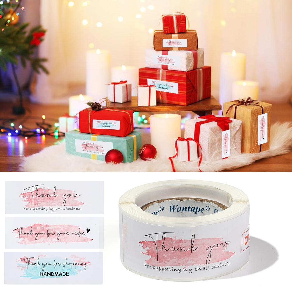 Cuộn 120 Sticker Thank You 1x3inch Dán Trang Trí Tiệc