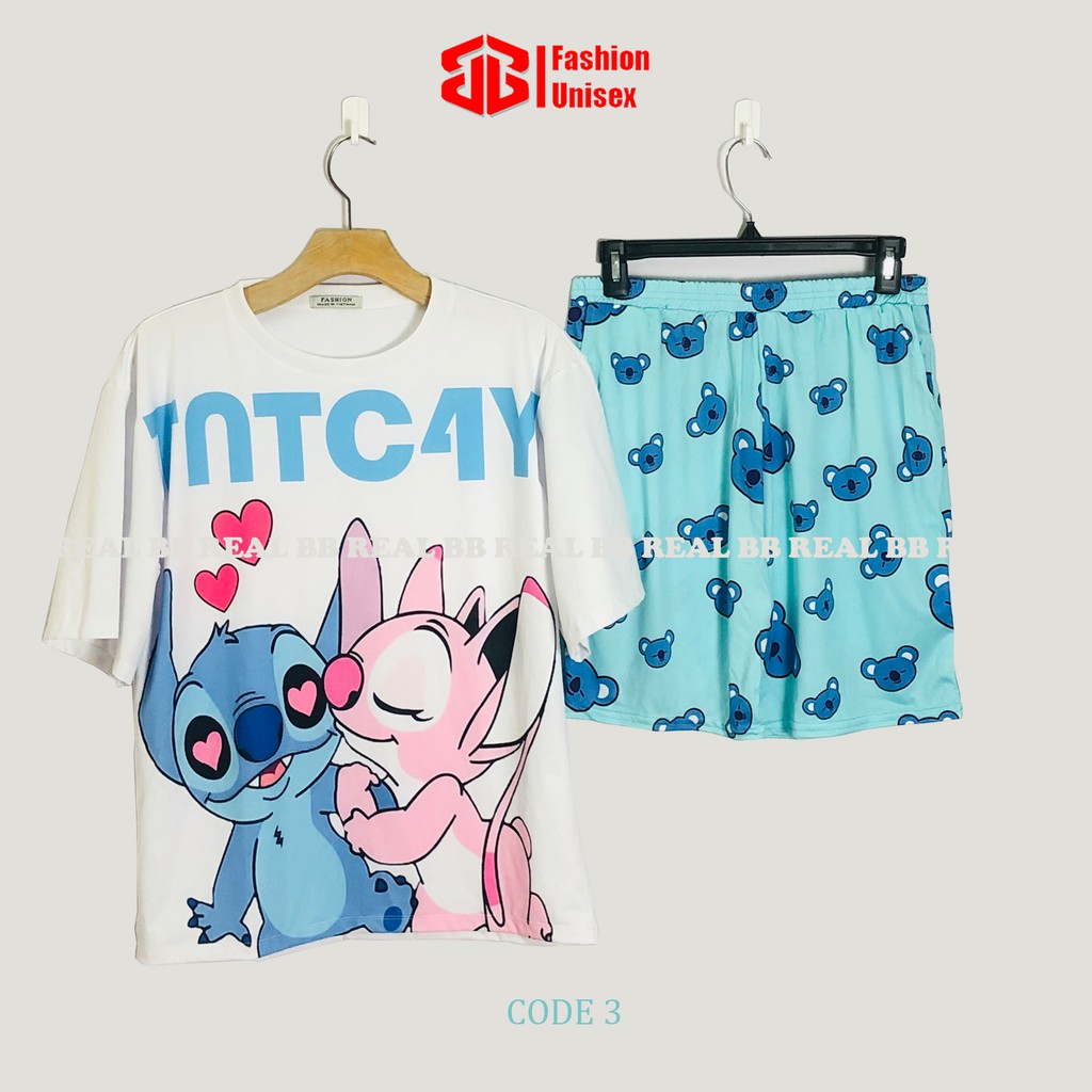 Đồ Bộ Ngủ Quần Thun Lửng Nữ Mặc ở Nhà Cute Dễ Thương [Code 1] From Rộng Unisex, Từ 45-65Kg - BB REAL