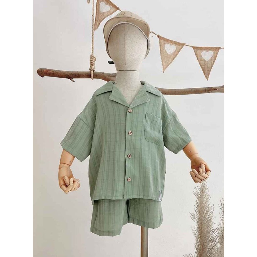 Rập giấy DC038 - Bộ Pyjama ngắn - bé trai