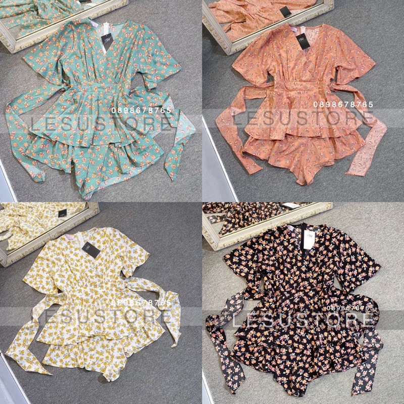 ẢNH TỰ CHỤP Jumpsuit hoa 2 tầng cánh tiên