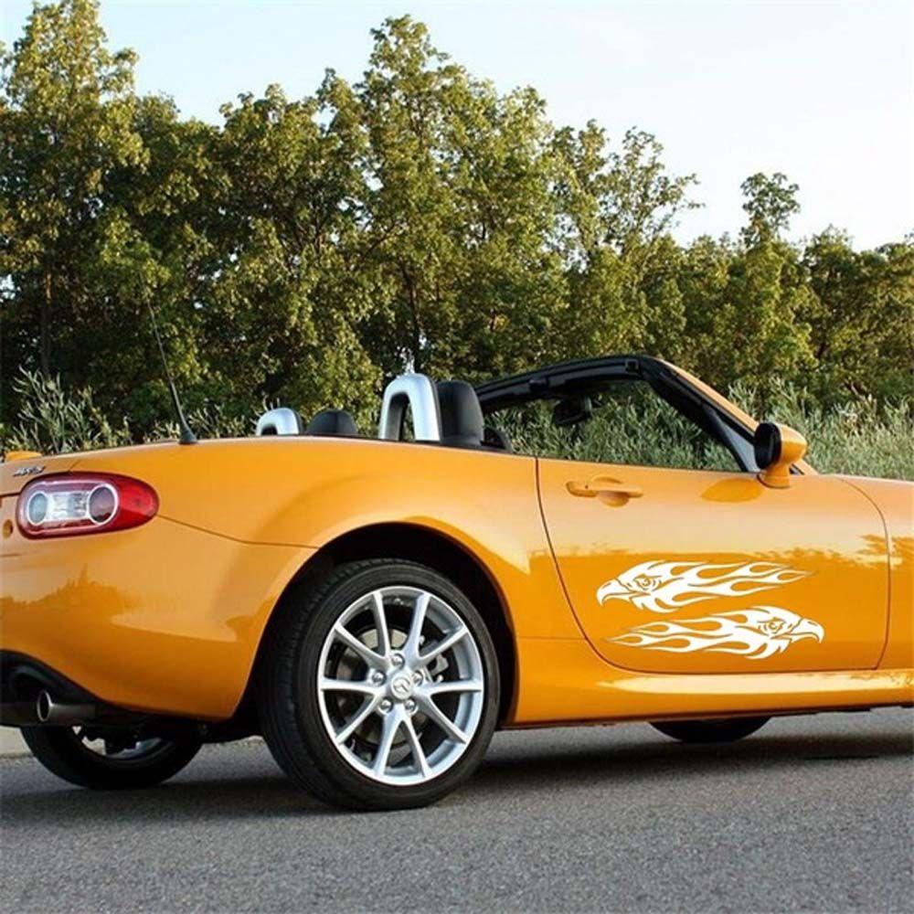 DARNELL Miếng Dán Trang Trí Xe Hơi Hình Ngọn Lửa Độc Đáo