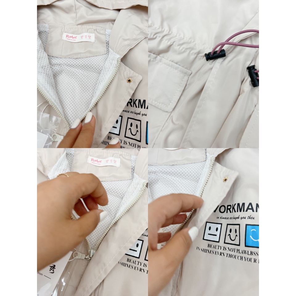 Áo khoác cho bé gái, bé trai, áo khoác gió size đại vải chính phẩm 2 lớp có dây rút eo dáng parka cho bé 26-38kg