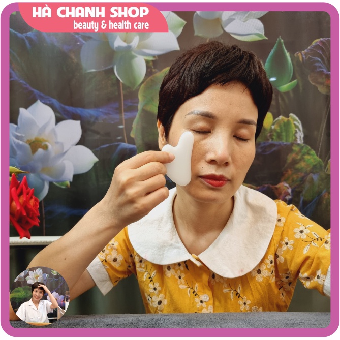 Miếng Cạo Massage Hình Tim Bằng Đá Trắng Đẹp Mát Xa Mặt Mắt Dụng Cụ Spa Dưỡng Sinh Chăm Sóc Da