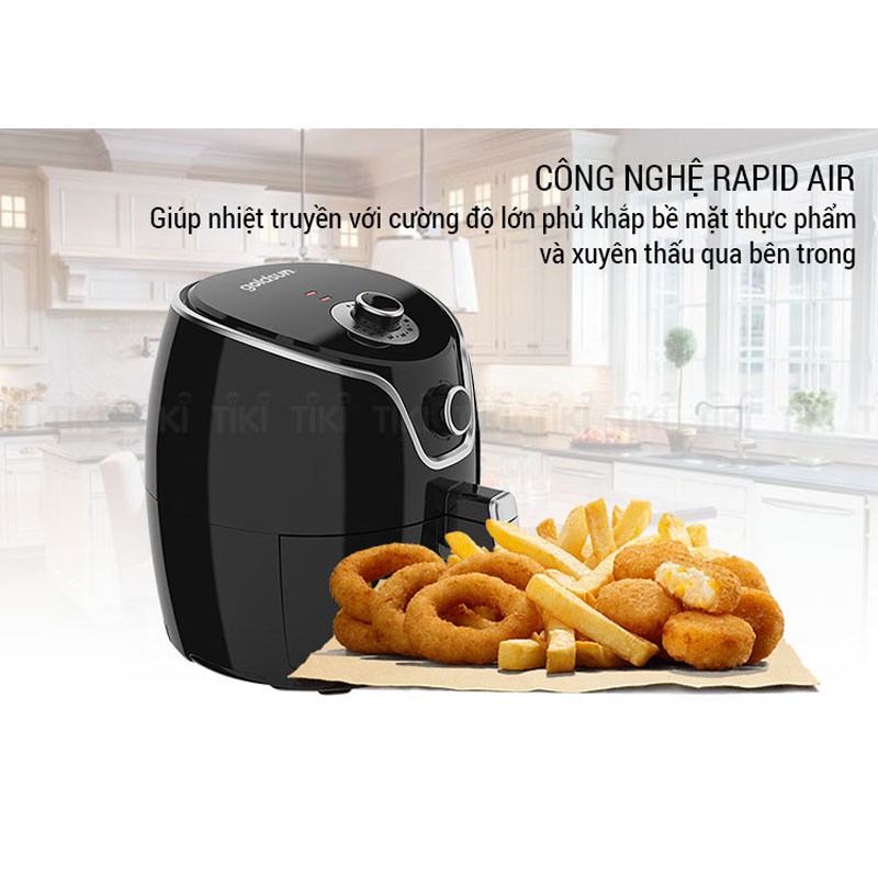 Goldsun Nồi chiên không dầu CQ1502, Dung tích: 4.5L,bảo hành chính hãng 12 tháng