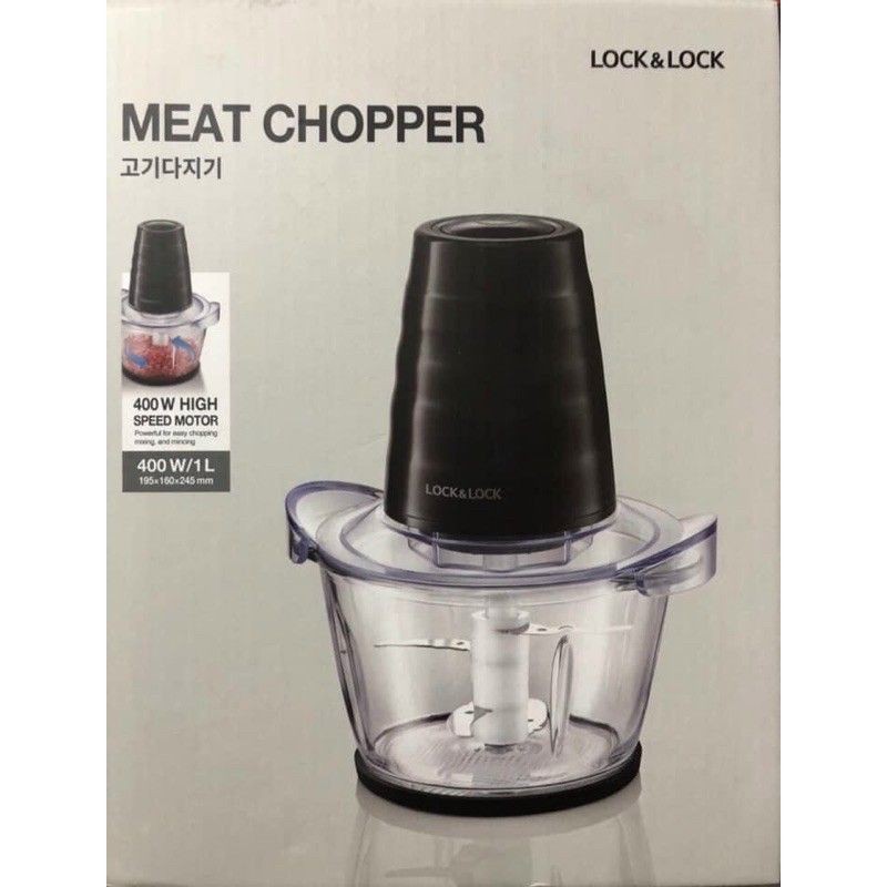 Giá rẻ sập sàn! Máy Xay Thịt Cối Thủy Tinh Lock&Lock Meat Chopper EJM156BLK 1 Lít Công Suất 400W