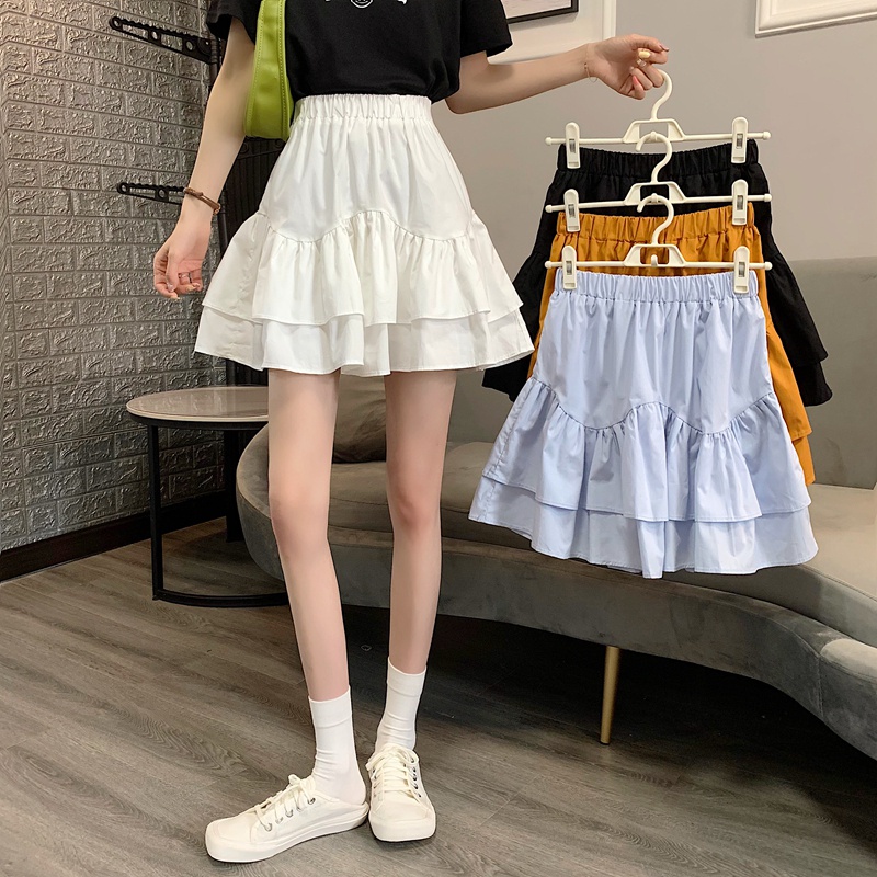 Xiaozhainv Chân váy chữ A lưng cao 4 màu phong cách mùa hè Hàn Quốc tùy chọn | BigBuy360 - bigbuy360.vn