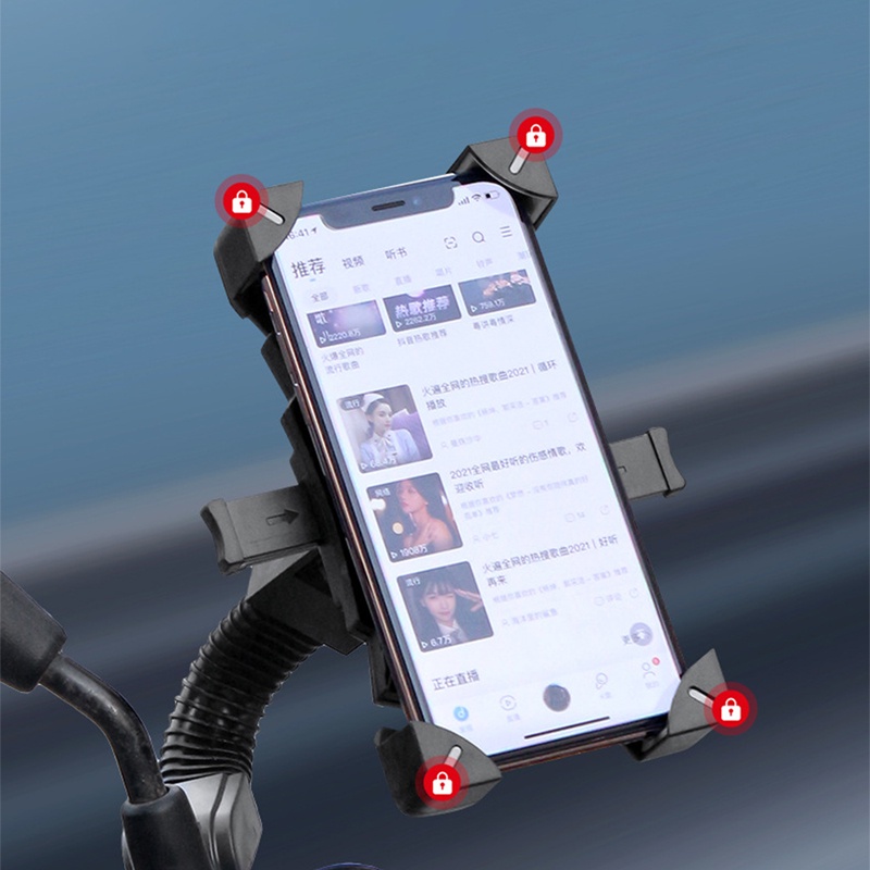 Giá đỡ điện thoại SEAMETAL gắn kính chiếu hậu xe máy/xe đạp chống nước tiện lợi