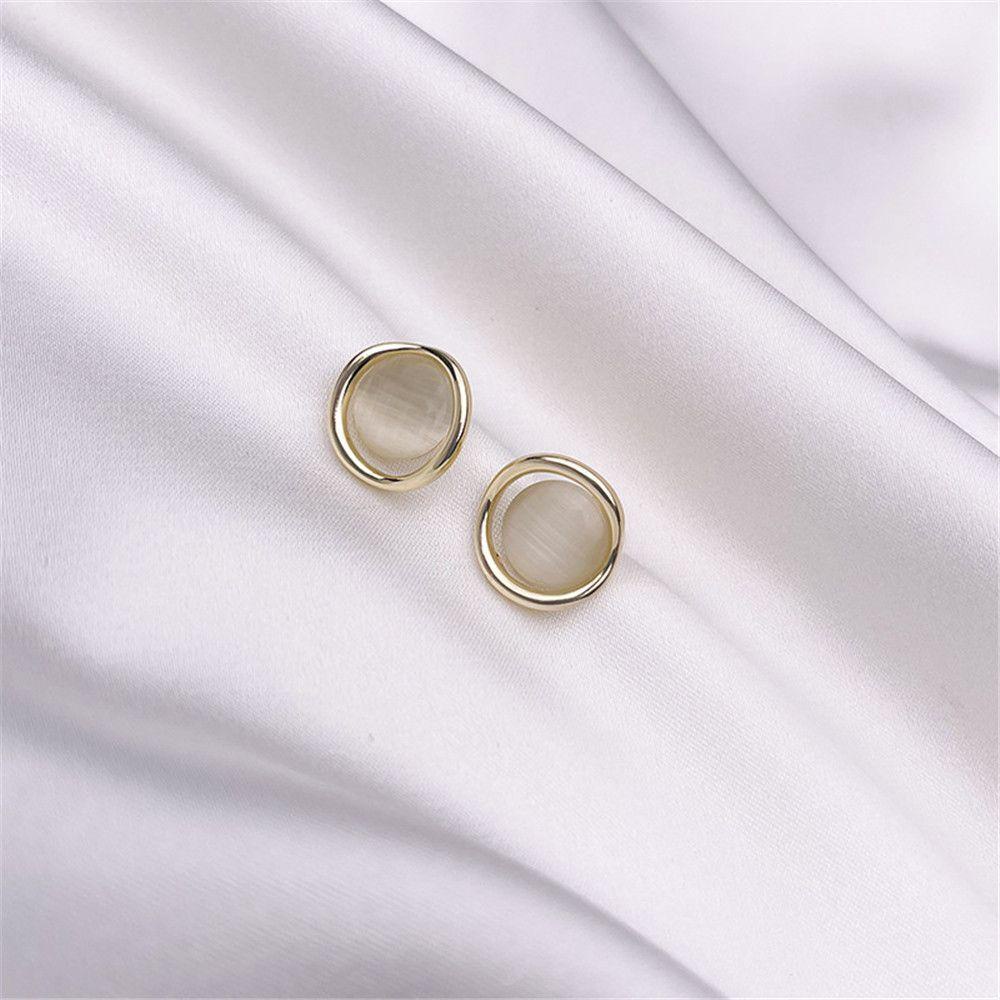 Khuyên Tai Dáng Dài Hình Cánh Hoa Đính Đá Opal 1 Cái