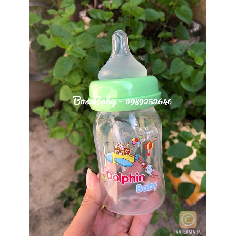 (Tặng thêm 1 núm) Bình Dophin cổ rộng 160ml